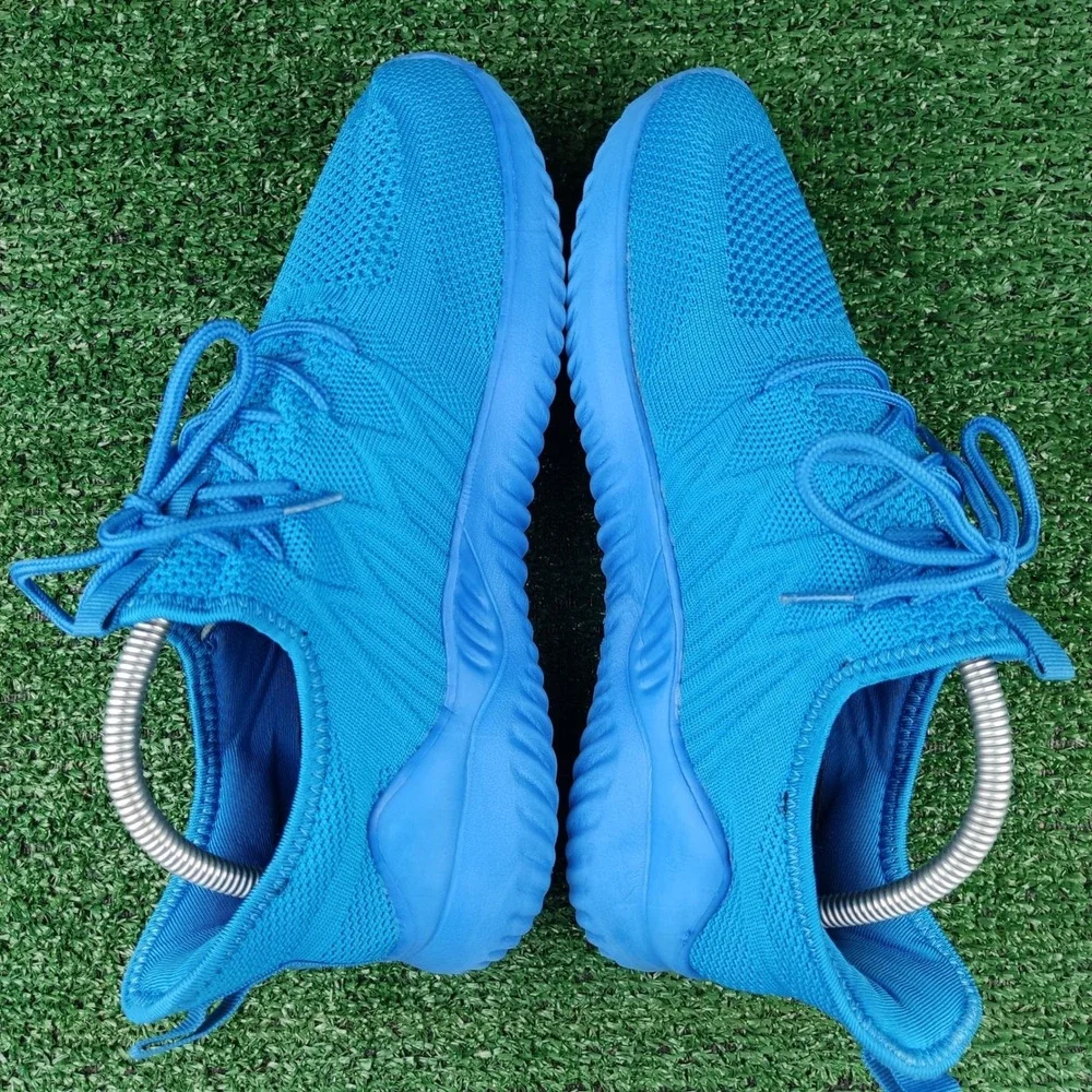 Unbranded Sneakers Womens Size 40 Blue Knit Walking Shoes K1032 Low Top Athletic